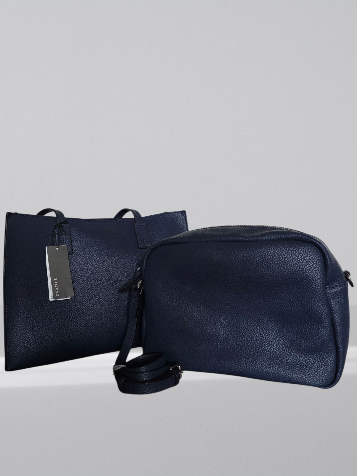 Bolso de piel azul 2 en 1